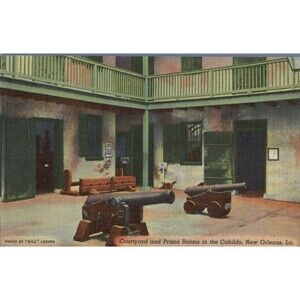 1940s Courtyard & Prison Rooms, Cabildo Jail New Orleans LA Postcard Unposted